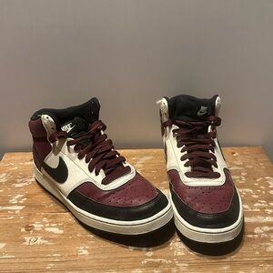 Nike Court Vision Mid Mens Size 8 Womens Size 10 Next Nature Dark Beetroot